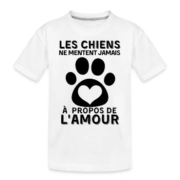 Les chiens ne mentent jamais à propos de l amour 1 - T-shirt bio Premium Enfant - blanc - Devant
