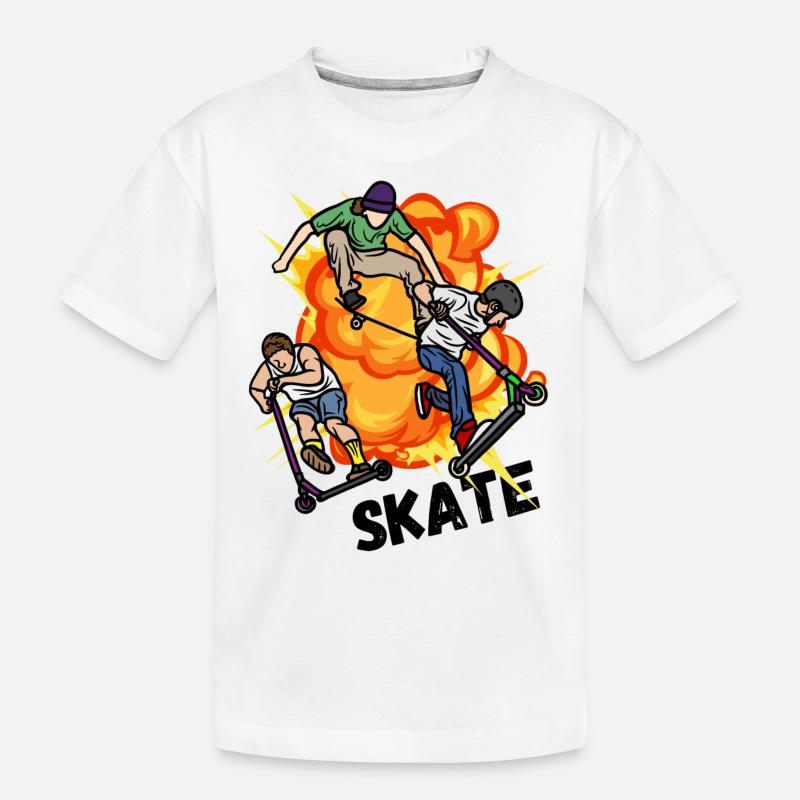 skate explosion M shirt - Kinder Premium Bio T-Shirt - Weiß