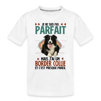 Humour border collie 5 - T-shirt bio Premium Enfant - blanc - Devant