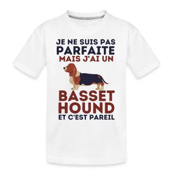 je ne suis pas parfaite mais jai un basset hound 2 - T-shirt bio Premium Enfant - blanc - Devant
