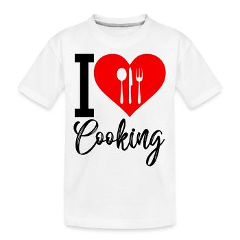 i love cooking - Kinder Premium Bio T-Shirt - Weiß - Vorne
