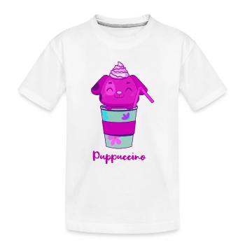 Puppuccino - Kinder Premium Bio T-Shirt - Weiß - Vorne