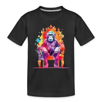 Monkey King - Singe sur le trône - Jeux de couleurs - T-shirt bio Premium Enfant - noir - Devant