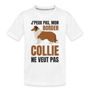 Border collie chien doux - T-shirt bio Premium Enfant - blanc - Devant