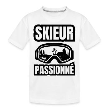 skieur passionné - T-shirt bio Premium Enfant - blanc - Devant
