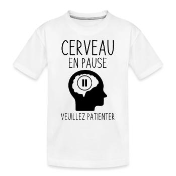 Cerveau en pause veuillez patienter 2 - T-shirt bio Premium Enfant - blanc - Devant