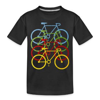 Colorful bikes - Kids' Premium Organic T-Shirt - black - Front