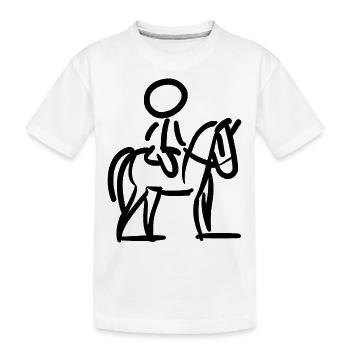 Reiterin auf Perd Minimalistischer Stil - Kinder Premium Bio T-Shirt - Weiß - Vorne