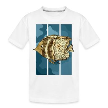Fisch - Kinder Premium Bio T-Shirt - Weiß - Vorne