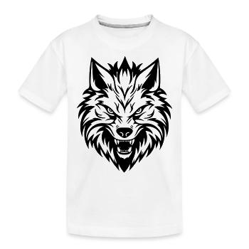 Wolf - Kinder Premium Bio T-Shirt - Weiß - Vorne