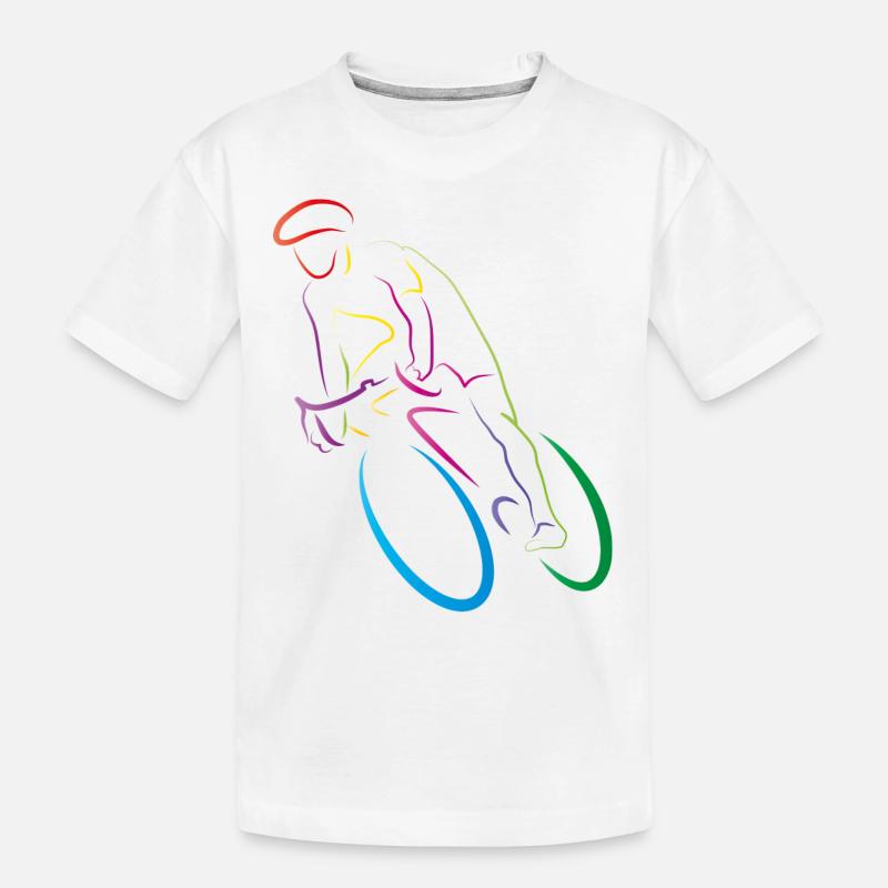 rennradfahrer - Kinder Premium Bio T-Shirt - Weiß