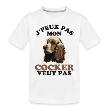 Humour chien de race cocker - T-shirt bio Premium Enfant - blanc - Devant