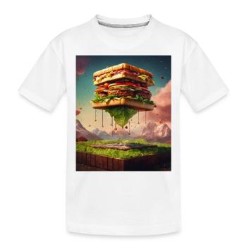 3D Burgerwürfel: Digitale Kunst - Kinder Premium Bio T-Shirt - Weiß - Vorne