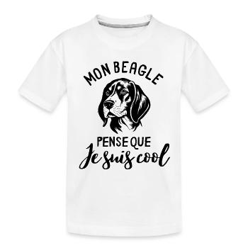 Beagle race de chien école canine - T-shirt bio Premium Enfant - blanc - Devant