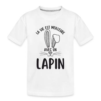 La vie est meilleure avec un lapin de pâques 2 - T-shirt bio Premium Enfant - blanc - Devant