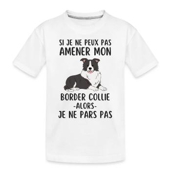Chien berger border collie - T-shirt bio Premium Enfant - blanc - Devant