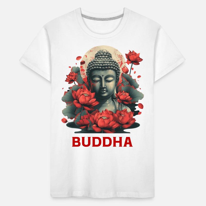 Buddha, Buddhist, Namaste, Meditation, Buddhism Kids' Premium Organic T-Shirt