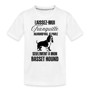 Chien doux basset hound - T-shirt bio Premium Enfant - blanc - Devant