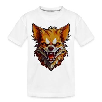 Wild angry pugnacious combative Chihuahua - Kids' Premium Organic T-Shirt - white - Front