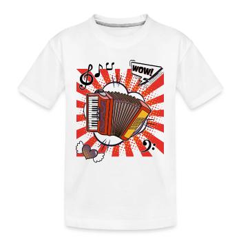Cooles Akkordeon im Comic style - Kinder Premium Bio T-Shirt - Weiß - Vorne