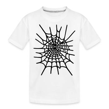 Spinnennetz Halloween - Kinder Premium Bio T-Shirt - Weiß - Vorne