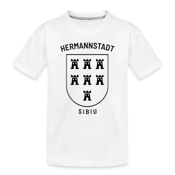 Hermannstadt Sibiu Tshirt Design - Kinder Premium Bio T-Shirt - Weiß - Vorne
