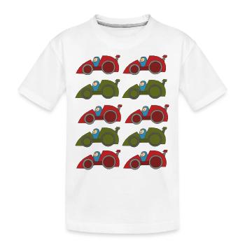 autorennen 3 - Kinder Premium Bio T-Shirt - Weiß - Vorne