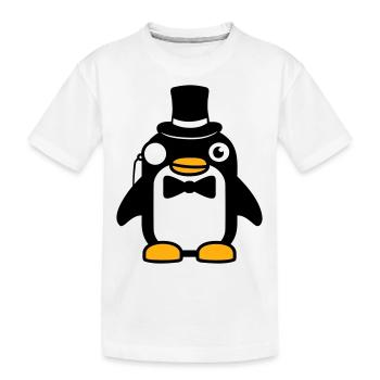 Pingouin Gentleman Sir M. Monocle Haut de Forme - T-shirt bio Premium Enfant - blanc - Devant