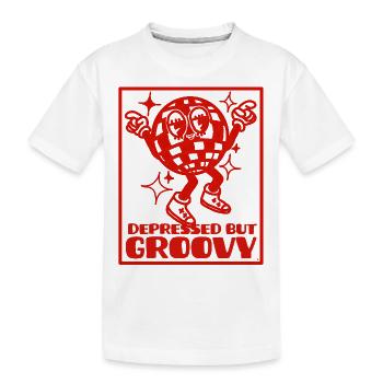 Depressed but Groovy - Disco Ball Design - T-shirt bio Premium Enfant - blanc - Devant