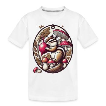 Gardening Chipmunk - Kids' Premium Organic T-Shirt - white - Front