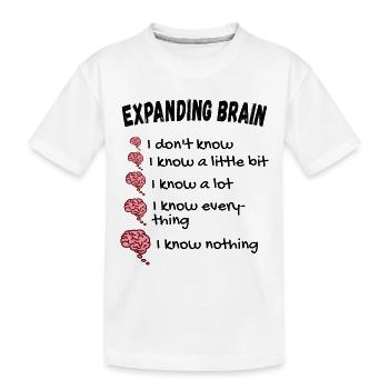 Gehirn erweitern - Expanding Brain Meme - Kinder Premium Bio T-Shirt - Weiß - Vorne