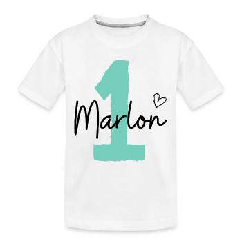 Marlon - Kinder Premium Bio T-Shirt - Weiß - Vorne