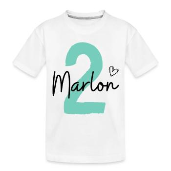 Marlon 2 - Kinder Premium Bio T-Shirt - Weiß - Vorne