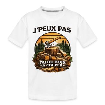 J'peux pas j'ai du bois à couper - T-shirt bio Premium Enfant - blanc - Devant