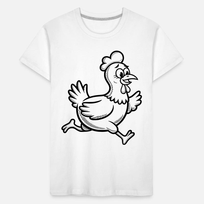 Poule Poule Drôle Course de Coq Course T-shirt bio Premium Enfant
