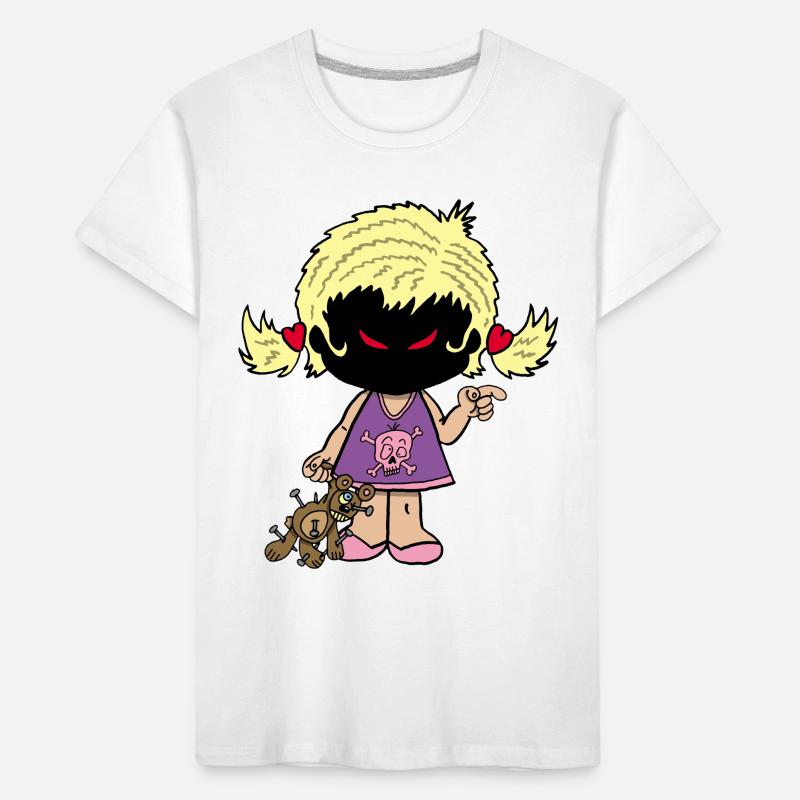 Dämonisches kleines Mädchen Kinder Premium Bio T-Shirt
