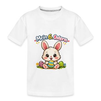 Mon sixième lapin de Pâques drôle - T-shirt bio Premium Enfant - blanc - Devant