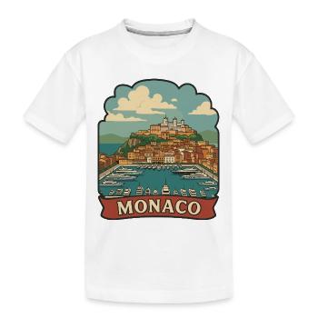 Autocollant de voyage rétro pour yacht Monaco Port Hercules - T-shirt bio Premium Enfant - blanc - Devant