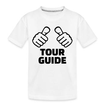 Tour guide - Kids' Premium Organic T-Shirt - white - Front