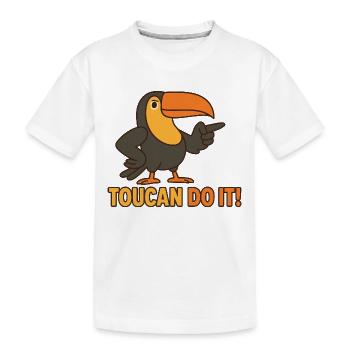 Tukan macht es – Motivationsvogel - Kinder Premium Bio T-Shirt - Weiß - Vorne