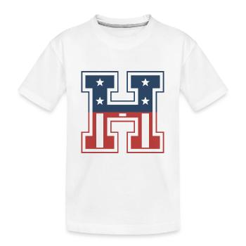 Buchstabe H USA - Kinder Premium Bio T-Shirt - Weiß - Vorne