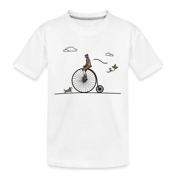 Antikes Fahrrad - Kinder Premium Bio T-Shirt - Weiß - Vorne