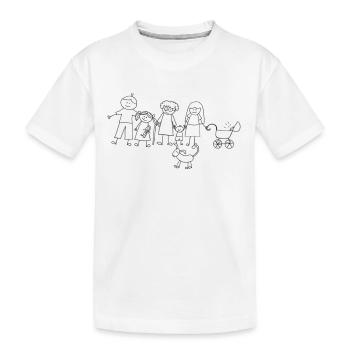 Famille de bonhommes allumettes - T-shirt bio Premium Enfant - blanc - Devant