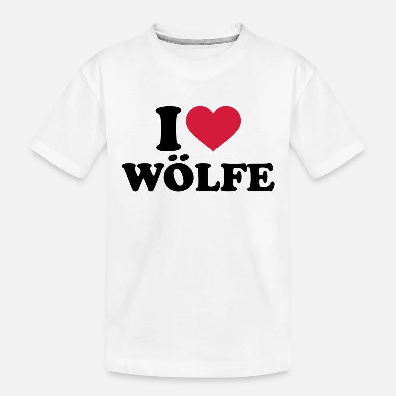 Wolf - Kinder Premium Bio T-Shirt - Weiß