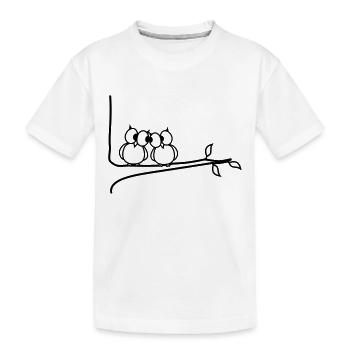 verliebte Eulen - Kinder Premium Bio T-Shirt - Weiß - Vorne