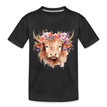 Highland Serenade : Hommage à la ferme bovine écossaise - T-shirt bio Premium Enfant - noir - Devant