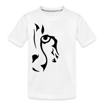 Guépard monochrome (œil gauche) - T-shirt bio Premium Enfant - blanc - Devant