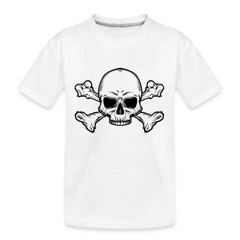 Skull with bones - Kids' Premium Organic T-Shirt - white - Front
