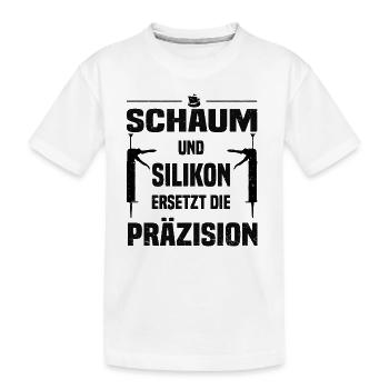 Schaum und Silikon Bootsbauer Bootsbau Geschenk - Kinder Premium Bio T-Shirt - Weiß - Vorne