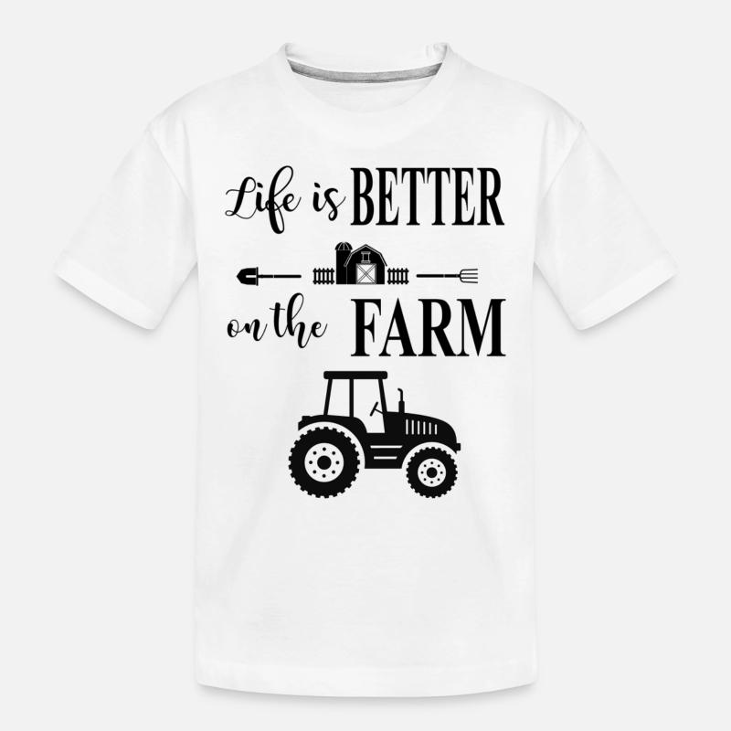 Das Leben auf dem Bauernhof ist besser - Kinder Premium Bio T-Shirt - Weiß